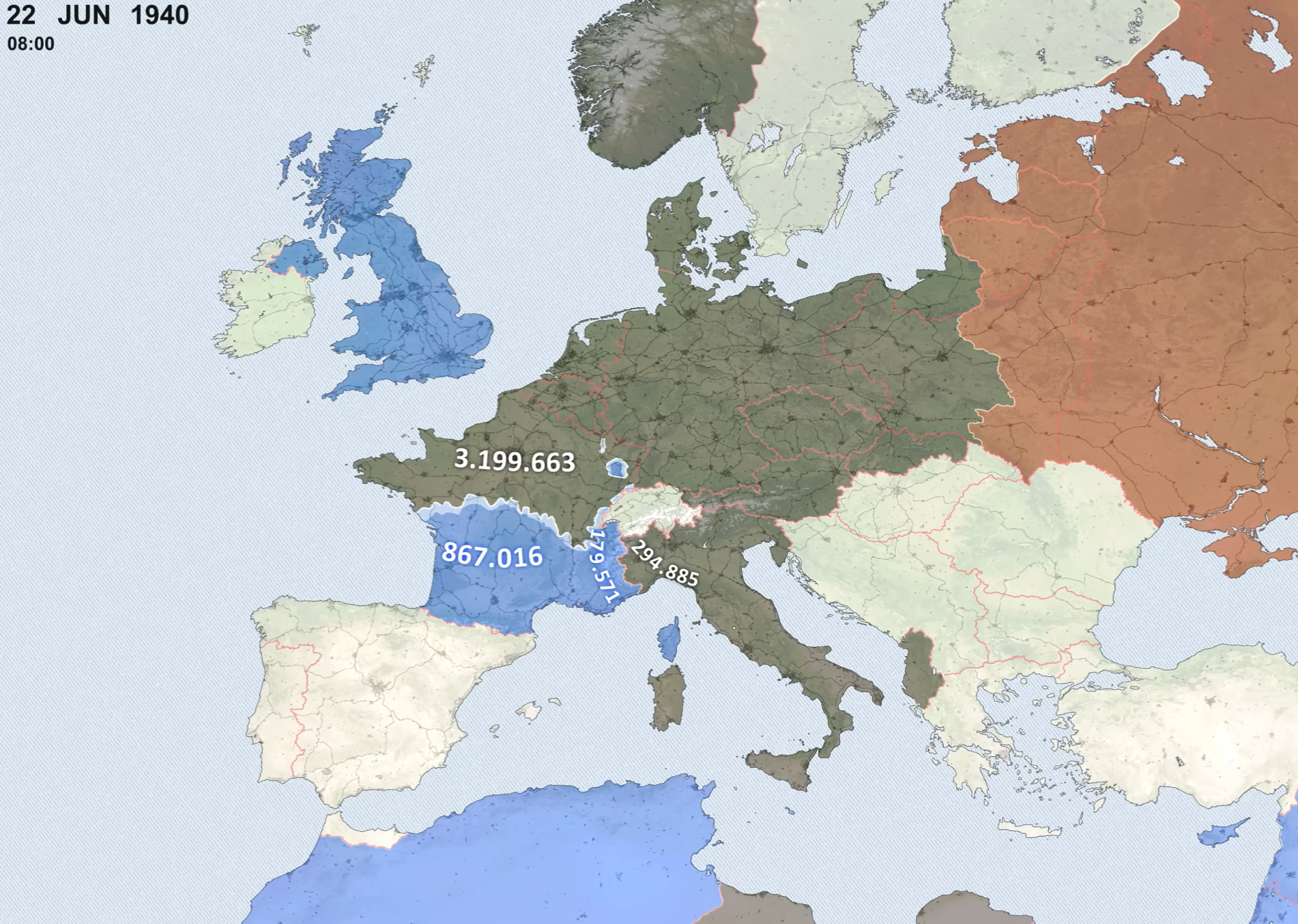 June 22 Europe Map